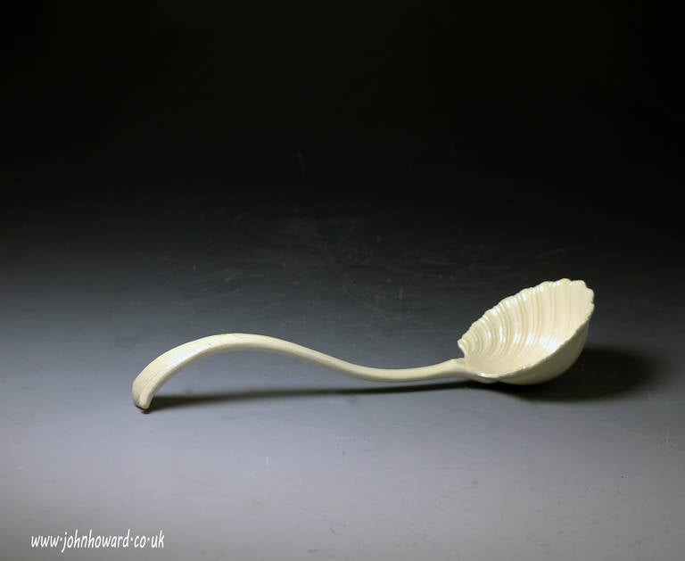 Antique Creamware Pottery Ladel, Late 18th Century