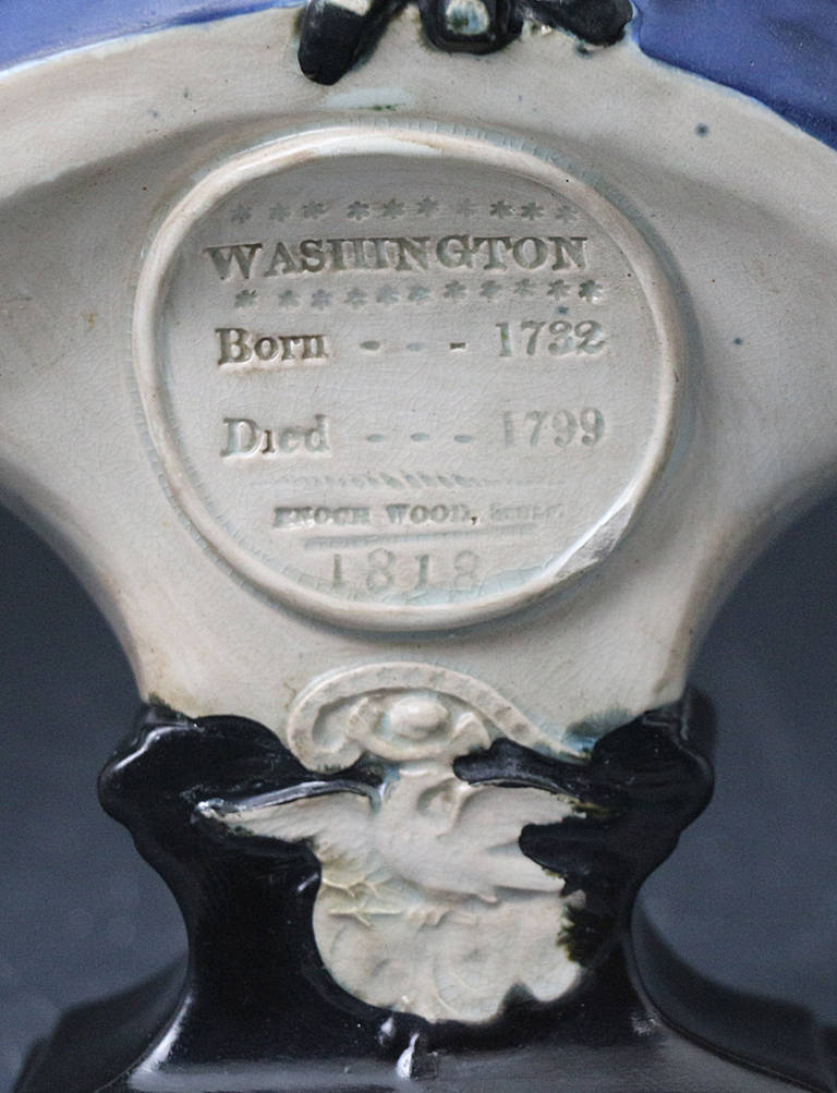 English Staffordshire Pottery Pearlware Bust of Washington