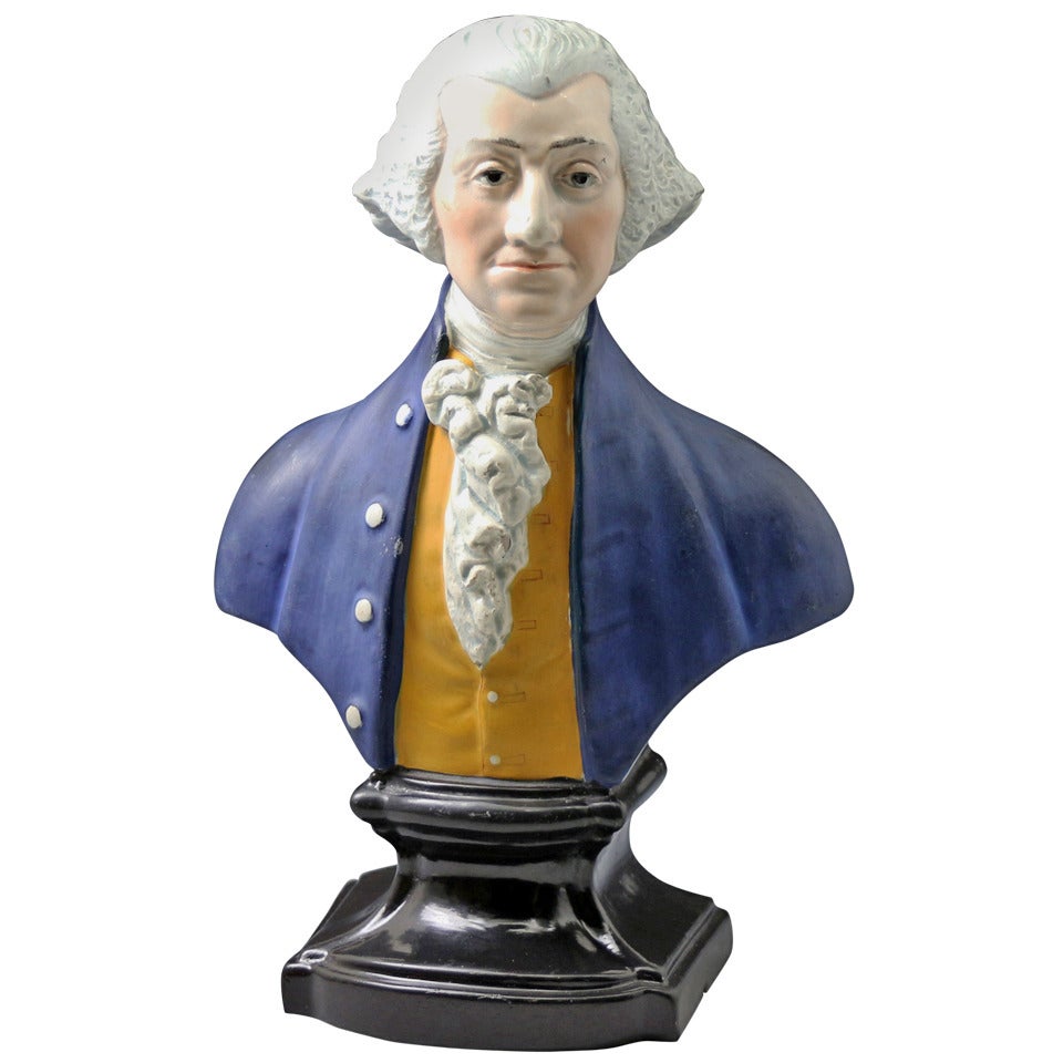 Staffordshire Pottery Pearlware Bust of Washington