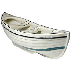 Antique English Pottery "Cobble" Boat Model, circa 1835-1840