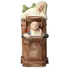 Antique English Staffordshire Pottery Figure of the Vicar and Moses from the Ralph Wood Pottery Late 18th Century