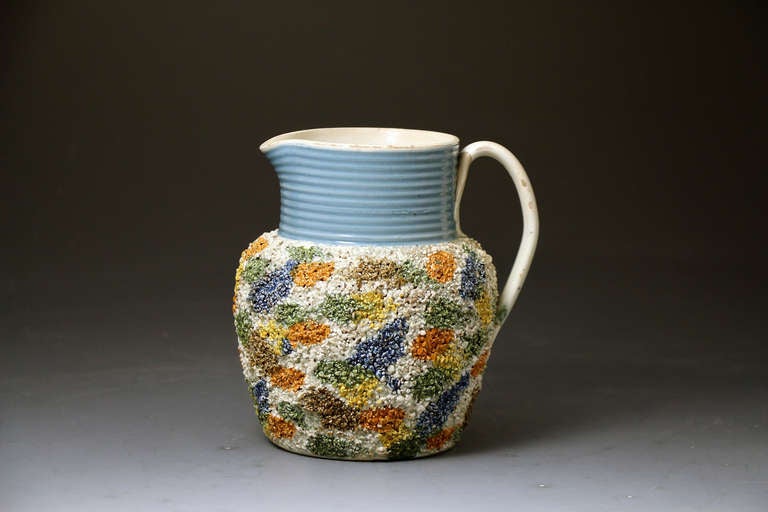 English pottery graniteware pottery pitcher circa 1810 period English