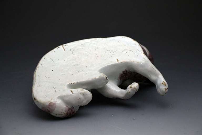 Faience Pottery Model of Playful Cat Mid 19th Century, Probably French 1