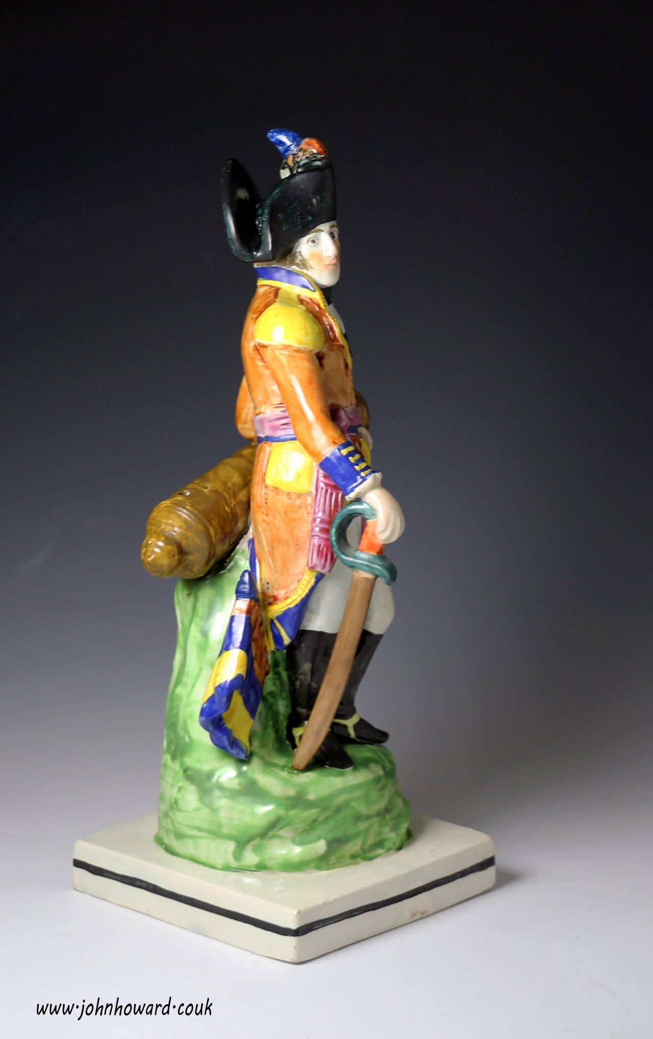 British Antique Staffordshire Pottery Figure of Duke Wellington, Early 19th Century