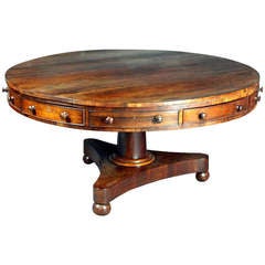 Antique rosewood drum table