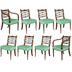 Set Of 8 Sheraton Mahogany Chairs C.1790