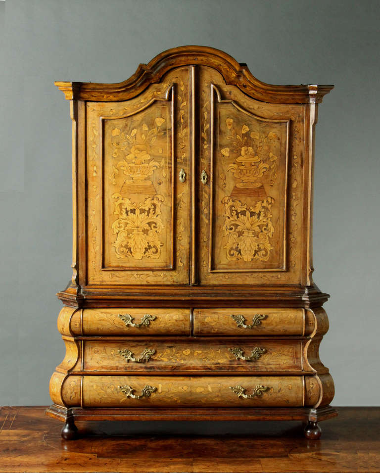 Dutch Antique miniature marquetry armoire