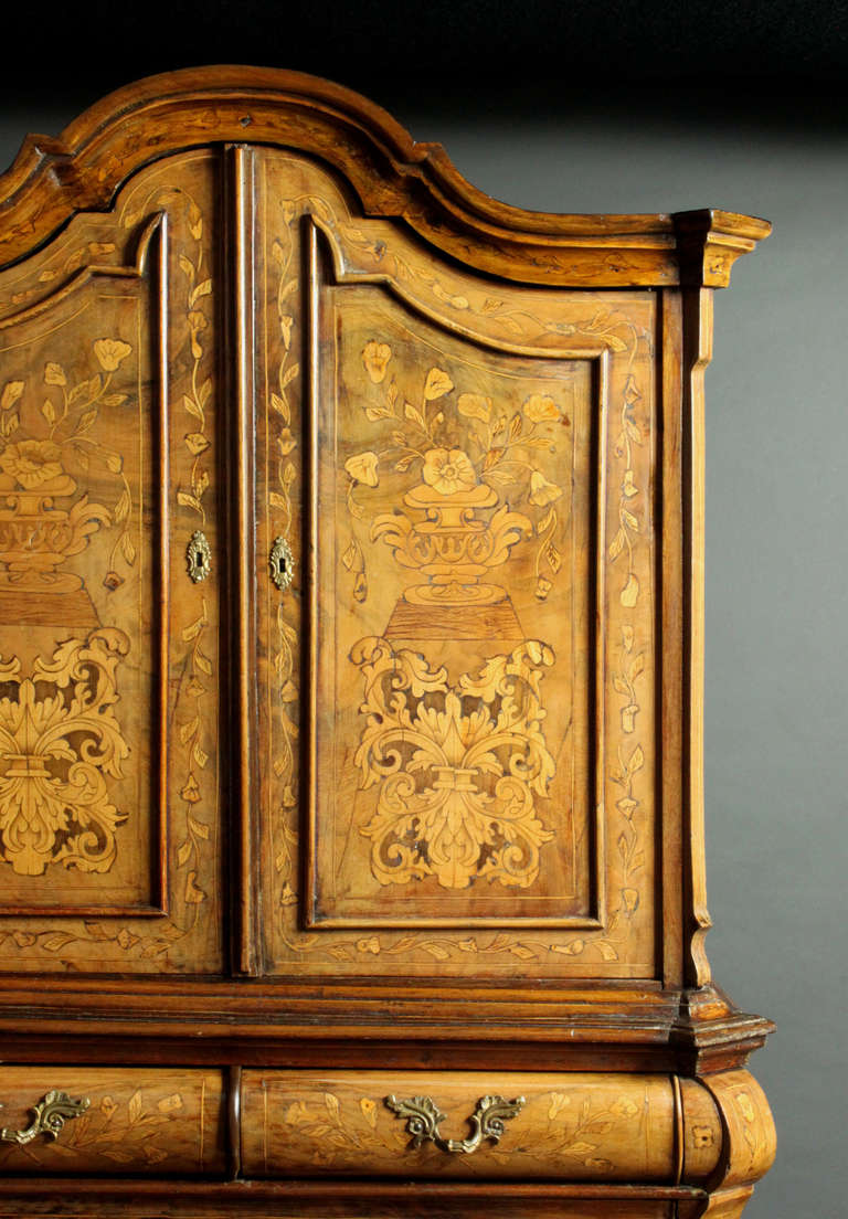18th Century Antique miniature marquetry armoire