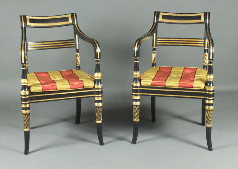 English Antique Pair of Regency Chairs