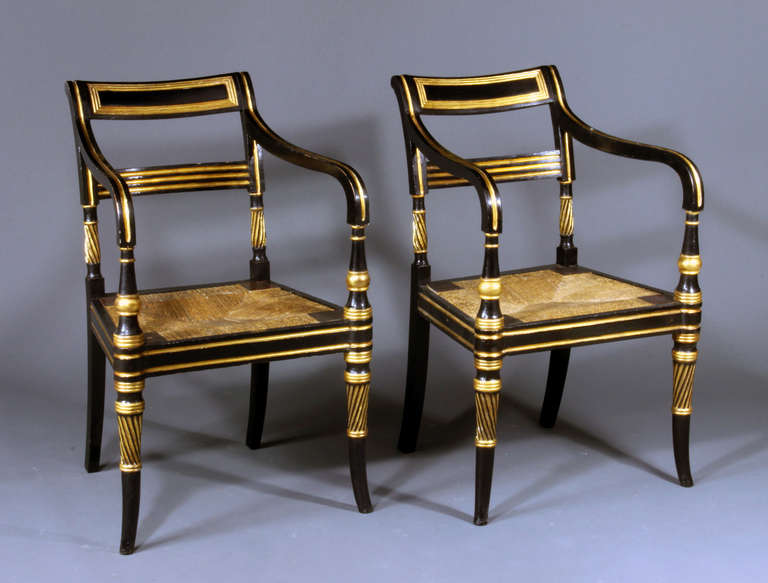 Antique Pair of Regency Chairs In Excellent Condition In Bradford-on-Avon, Wiltshire