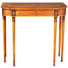 Antique Satinwood and Painted Pier Table