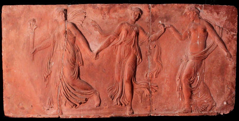 19th Century French Directoire Terracotta Frieze  For Sale