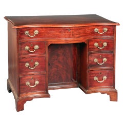Antique Mahogany Serpentine Desk or Dressing Table