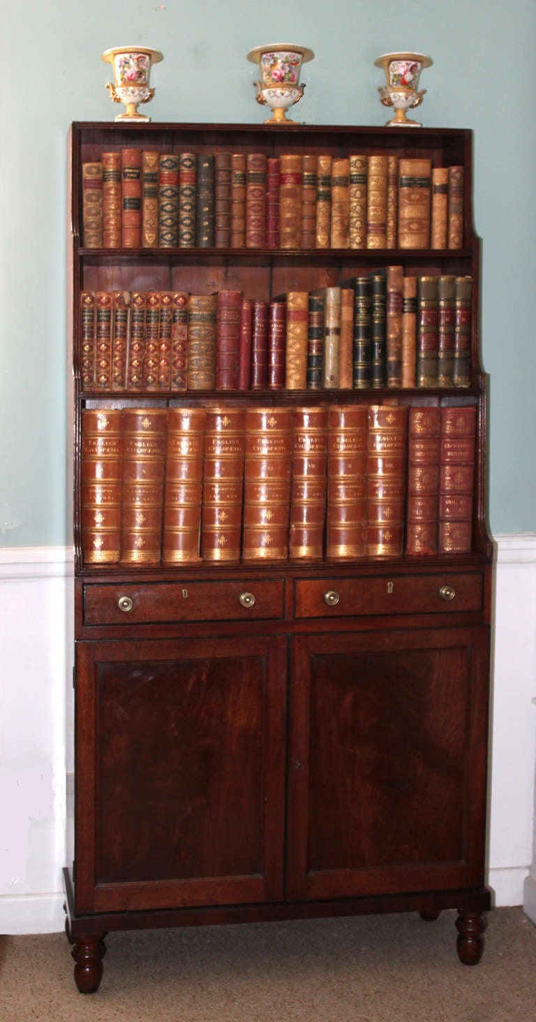Antique mahogany waterfall bookcase