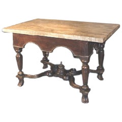 Seltener antiker William & Mary X. stretcher-Tisch mit Strebe, um 1690 