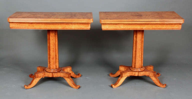 Antique Pair of Biedermeier Card Tables