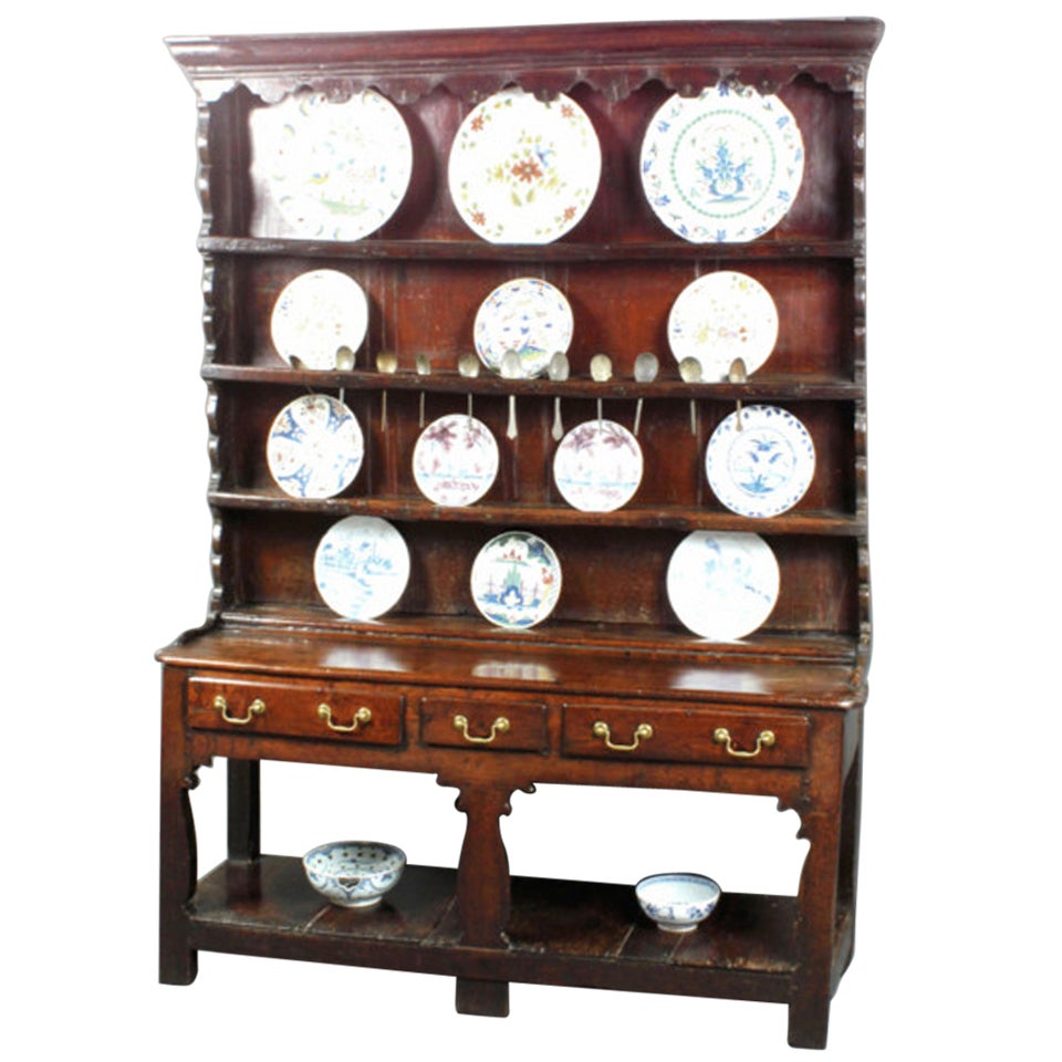 Antique oak potboard dresser