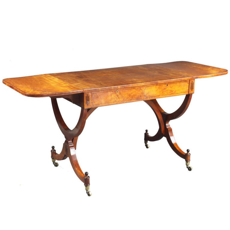 Antique Satinwood Sofa Table For Sale at 1stdibs