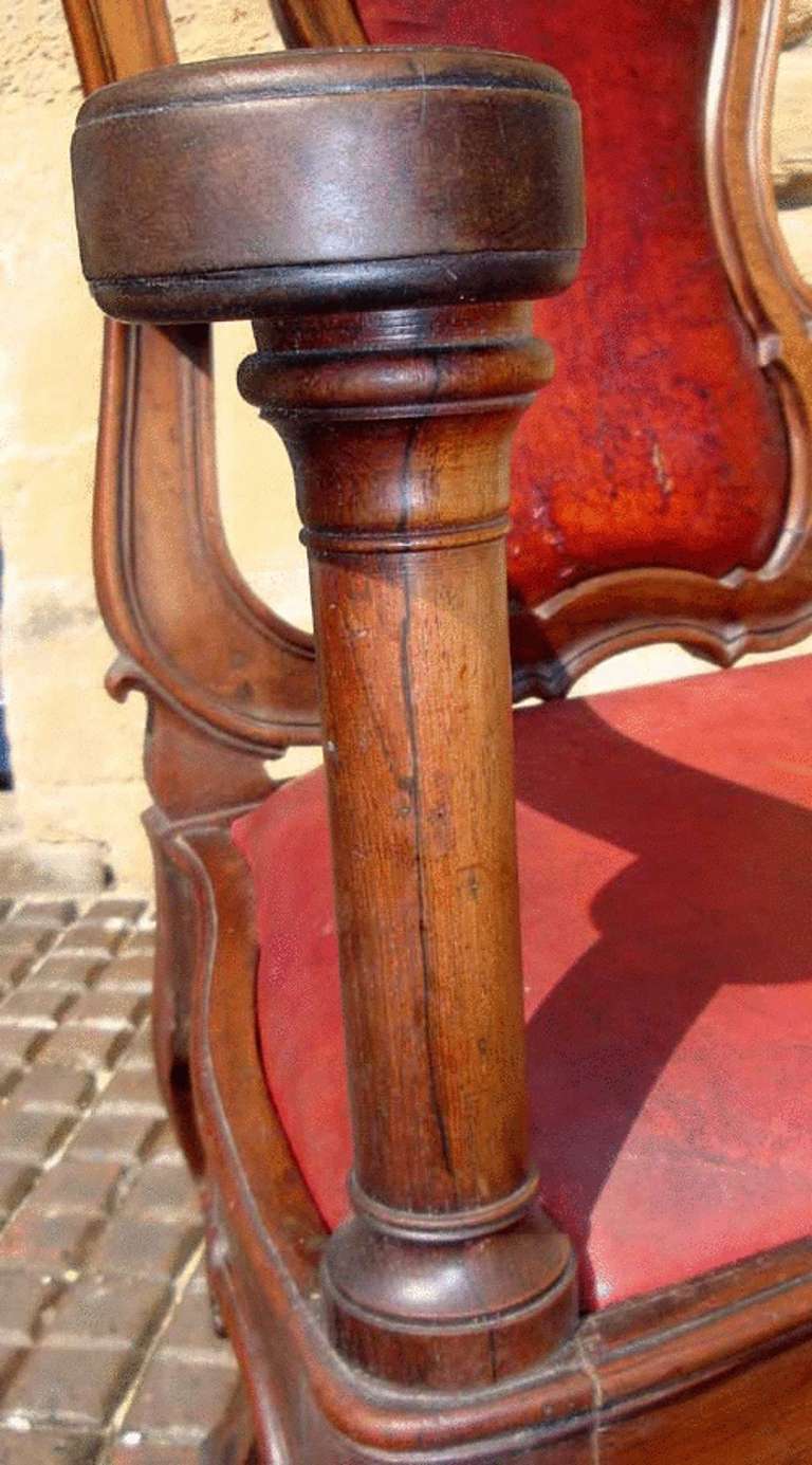 Colonially Made Cabriole Leg Open Arm Chair