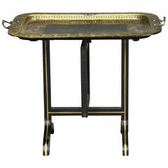 Antique Regency Papier-Mâché Tray on Stand