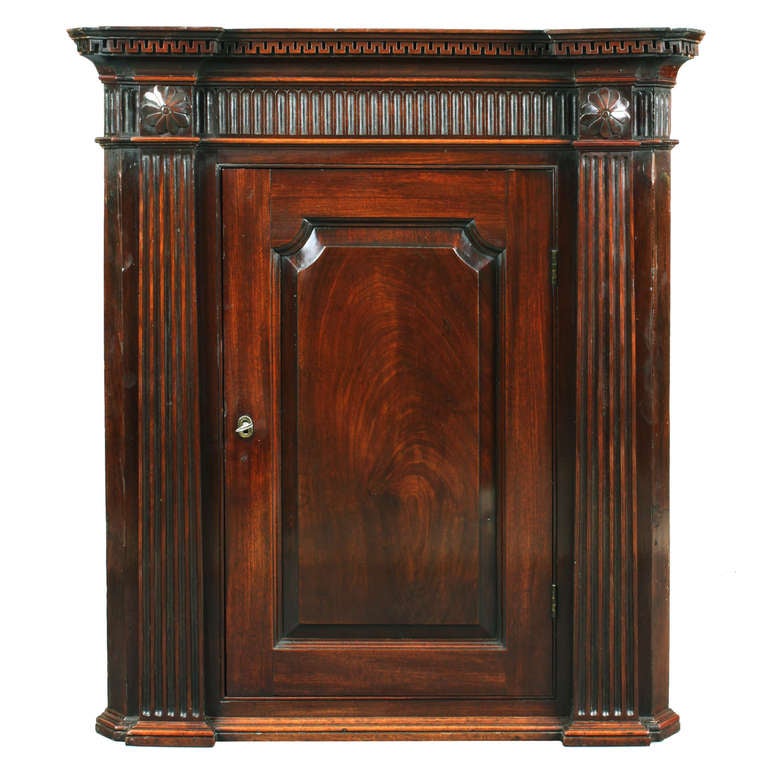 Antique Mahogany Corner Cupboard For Sale at 1stdibs