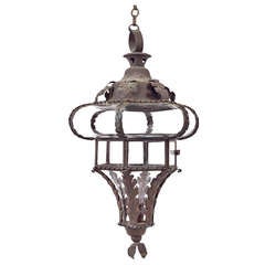 A Victorian Wrought Iron Lantern