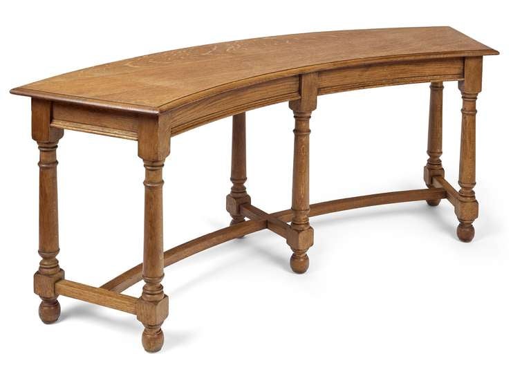 An Oak Curved Table By Waring And Gillow