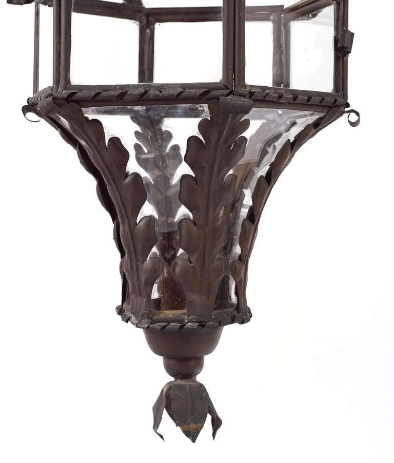 English A Victorian Wrought Iron Lantern For Sale