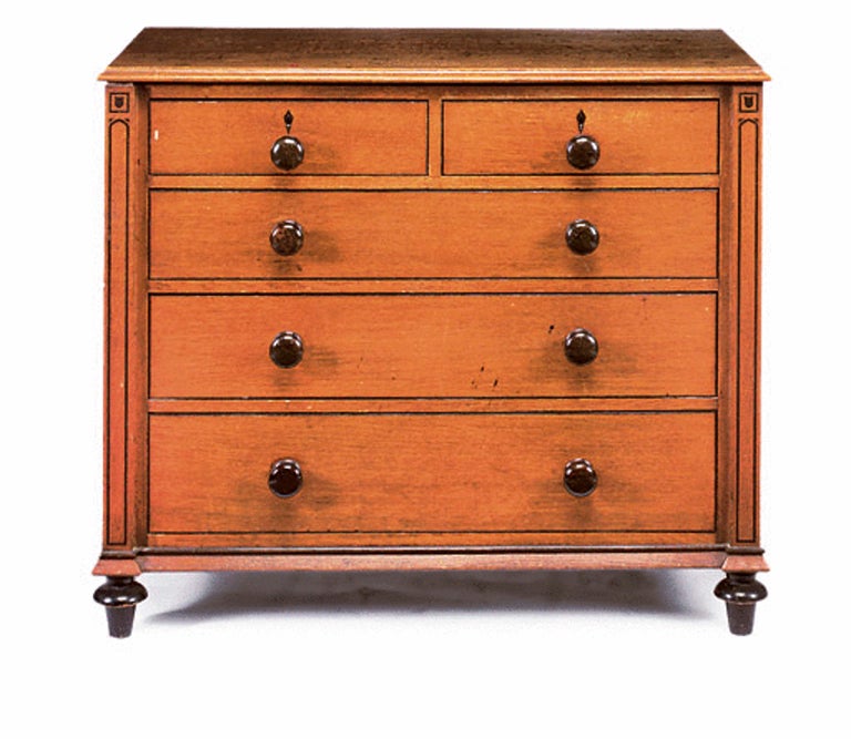 A Regency Oak And Ebony Lined Chest, Attributed To Bullock