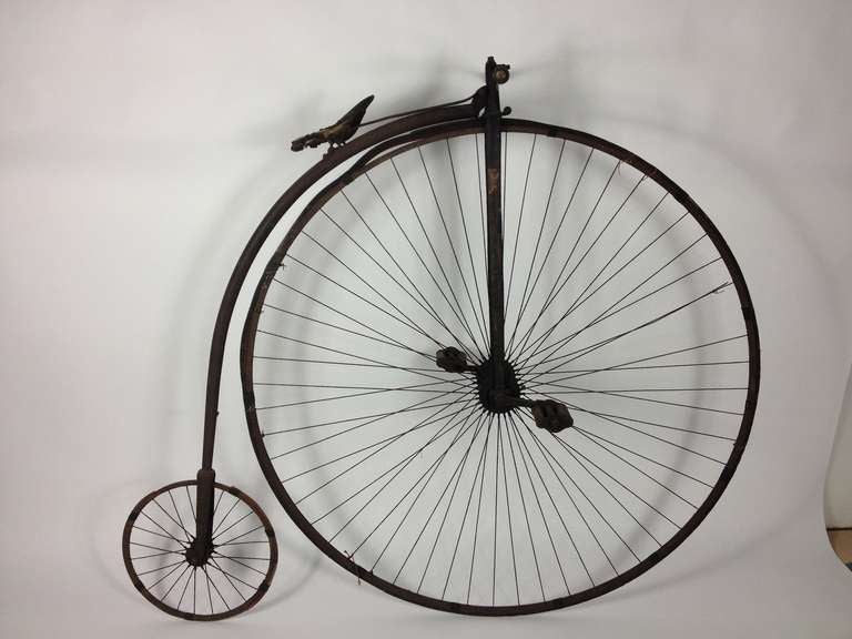 A Victorian penny farthing in original condition.