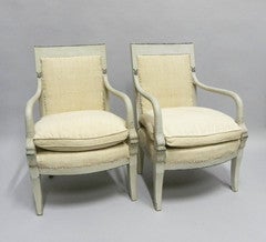 Vintage Pair of Early 20th Century French Empire Style Chairs