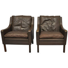 Pair of 1960s Leather Fauteuil