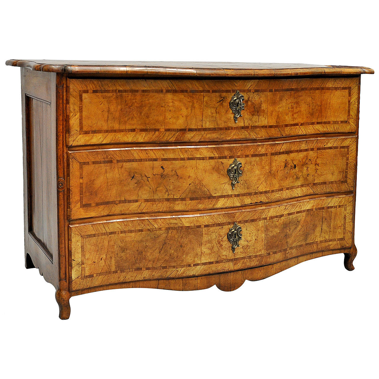 18th Century Italian Marquetry & Parquetry Chest of Drawers For Sale