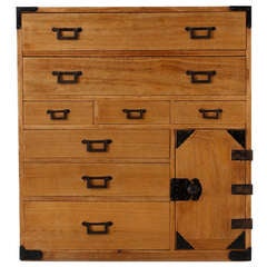 Used Japanese Personal Merchant's Tansu Chest
