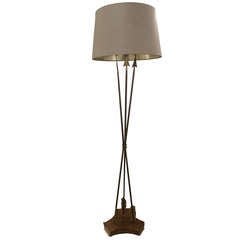 Vintage 1940s Brass Arrow Standing Lamp