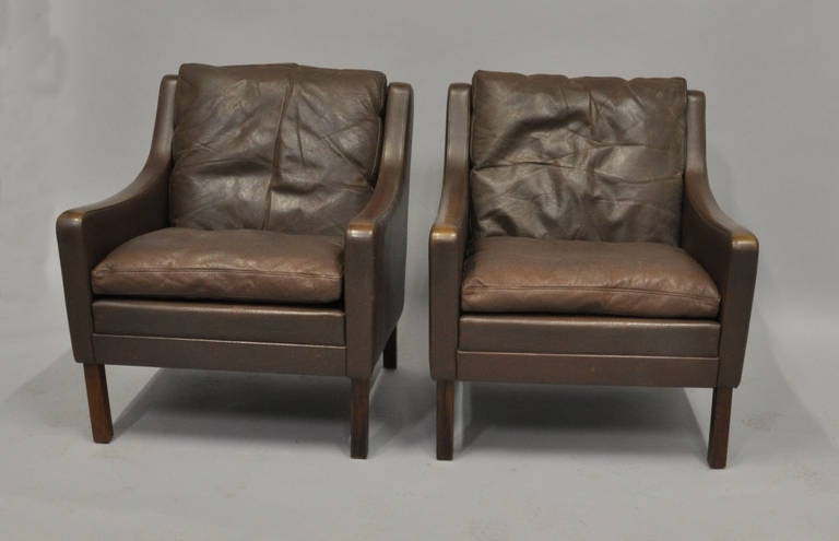 Pair of 1960s Leather Fauteuil