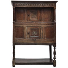 Carved Oak Tudor Cabinet