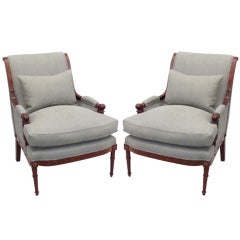 Pair of 20th Century Empire Style Armchairs