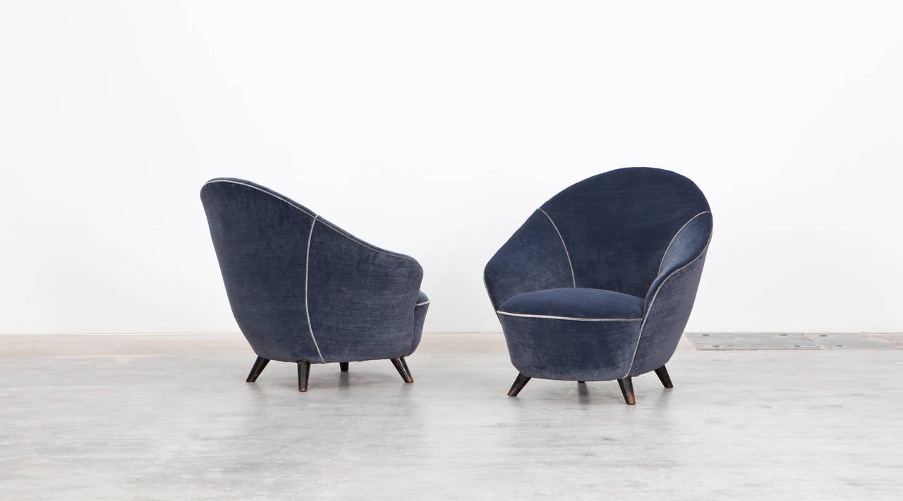 Italian Pair of Gio Ponti Lounge Chairs