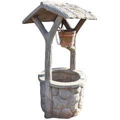 Antique Faux Bois 1920's Wishing Well