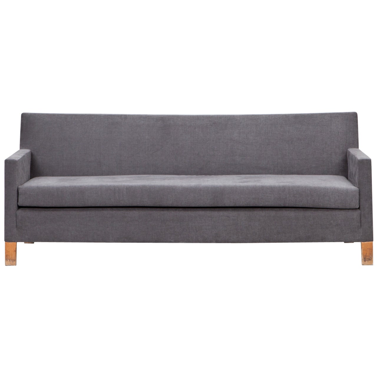 1950s grey Ferdinand Kramer Sofa, New Upholstery For Sale