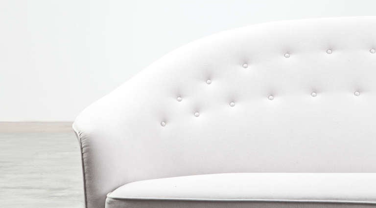 Mid-20th Century 1960s white Kerstin Holmquist Sofa, New Upholstery