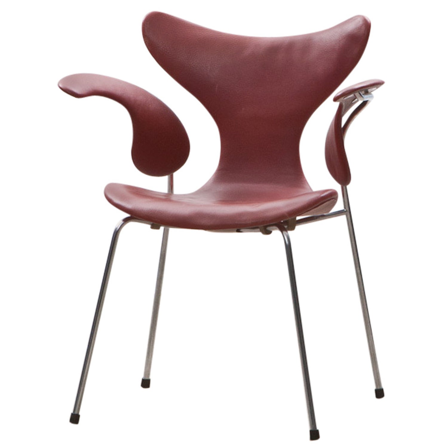 1960's red leather Arne Jacobsen "Seagull" Chair For Sale at 1stDibs