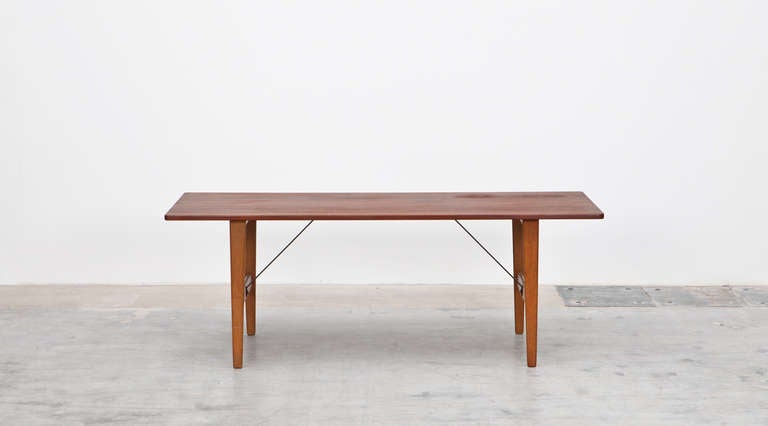 Table, teak top, oak frame
designed by Borge Mogensen
produced by Soborg Möbelfabrik
