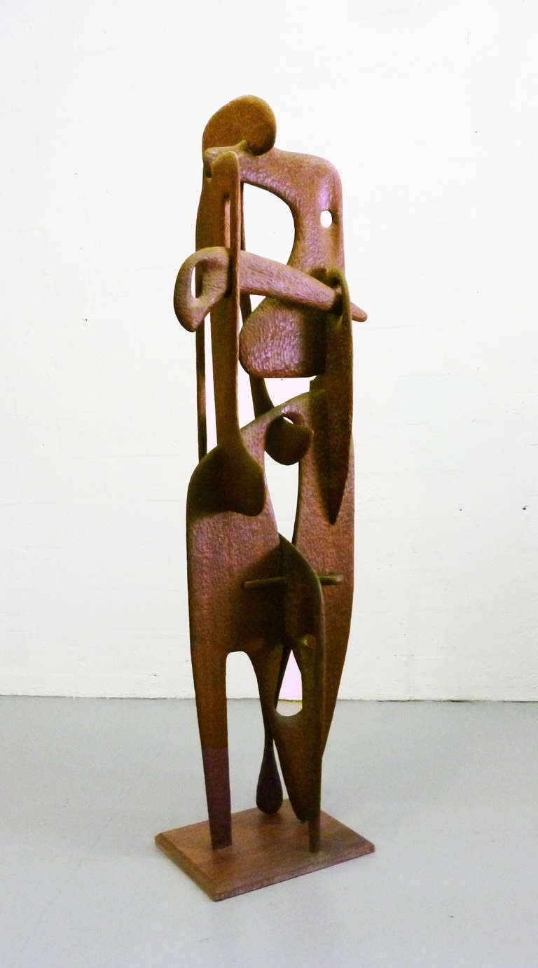 Wooden Sculpture from an estate in Miami, which was built by the famous architect Alfred Browning Parker. The sculpture was sold with the house.

We assume, that it is most likely a Isamu Noguchi Sculpture between 1927 and 1980. 
It is about 7