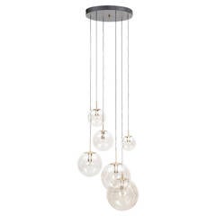 Large Chandelier with Six Glass Bulbs