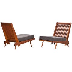 George Nakashima Lounge Chairs in Walnut
