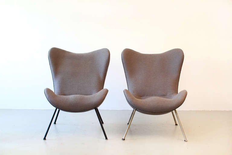 German A Pair of Fritz Neth Lounge Chairs by Correcta 1954 For Sale