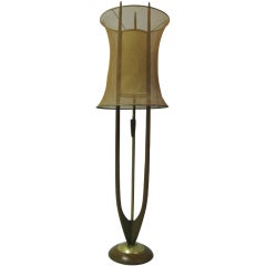 Danish Modern Mid Century Floor Lamp with Copper Mesh Shade 3