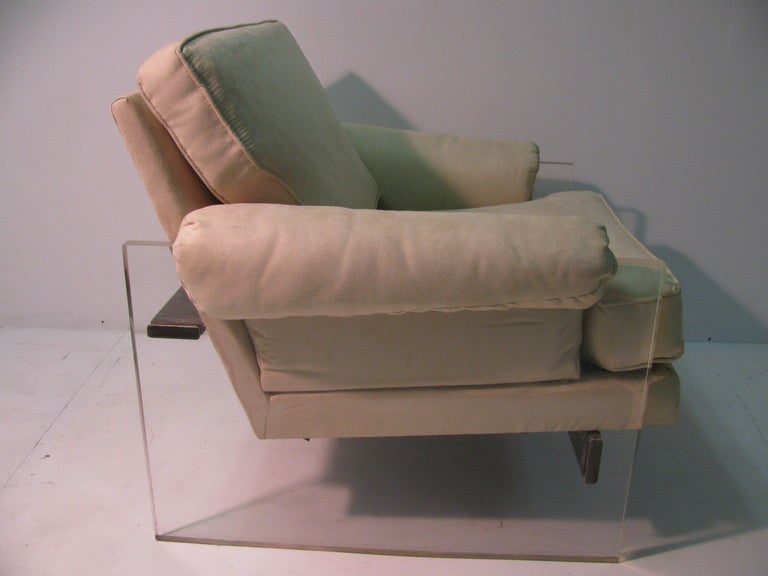 Mid-Century Modern Club Chair Ottoman Milo Baughman 